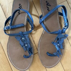 Women's Blue Butterfly Sandals